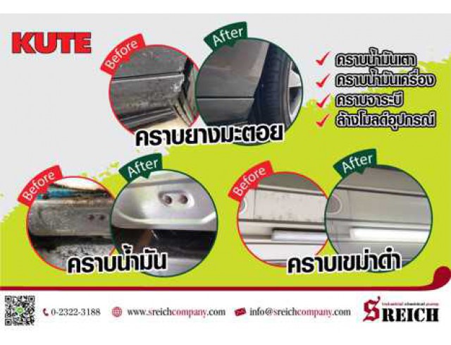 KUTE น้ำยาทำความสะอาดคราบน้ำมัน ล้างคราบจาระบีบนเครื่องจักร