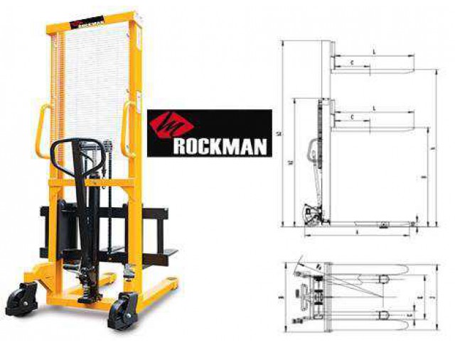 Manual Stacker ขนาด  1 ตัน ยกสูง  1.6  เมตร