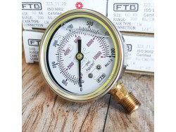 เกจวัดแรงดัน (Pressure Gauge) ขนาดหน้าปัด 2-1/2นิ้ว เกลียวขนาด1/4 วัดแรงดัน 0-700 kg/cm2